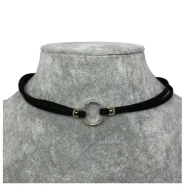 naszyjnik-czarny-choker-okrag-zloty-pierscionek-zamszowy-metalowy-zloto-n83