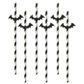 slomki-halloween-nietoperz-bialo-czarne-195-cm-6-szt