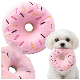 zabawka-dla-psa-pluszowa-szarpak-maly-gryzak-piszczacy-donut-fazoo-10-cm