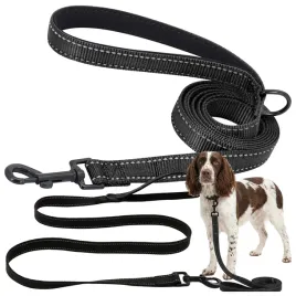 smycz-dla-psa-linka-tasma-odblaskowa-mocna-treningowa-18m-czarny-25mm