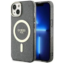 guess-guhmp14shcmcgk-iphone-14-6-1-czarny-black-hardcase-glitter-gold-mags