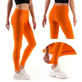 legginsy-damskie-bawelniane-dlugie-getry-pomarancz