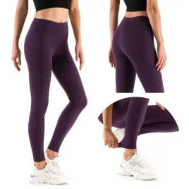 legginsy-damskie-bawelniane-dlugie-getry-sliwka