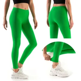 legginsy-damskie-bawelniane-dlugie-getry-zielone