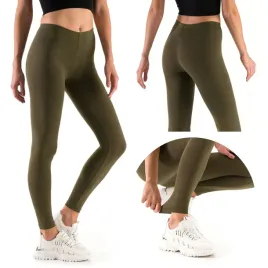 legginsy-damskie-bawelniane-dlugie-getry-oliwka-xl