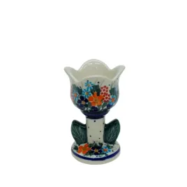 ceramiczny-swiecznik-tulipan-ceramika-boleslawiec