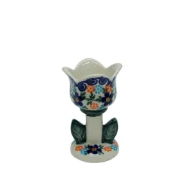 ceramiczny-swiecznik-tulipan-ceramika-boleslawiec