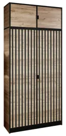 szafa-garderoba-lumi-105-2d-dab-craft-wzor-3-uchwyt-czarny-z-nadstawka