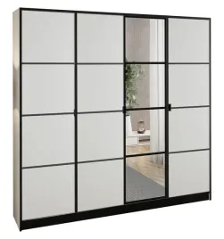 szafa-garderoba-lumi-207-4d-bialy-z-lustrem-eden-wzor-2-uchwyt-czarny
