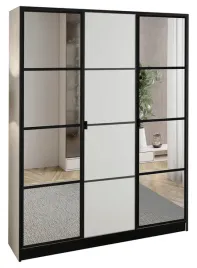 szafa-garderoba-lumi-157-3d-bialy-2x-lustro-eden-wzor-2-uchwyt-czarny