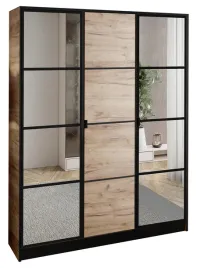 szafa-garderoba-lumi-157-3d-dab-craft-2x-lustro-eden-wzor-2-uchwyt-czarny