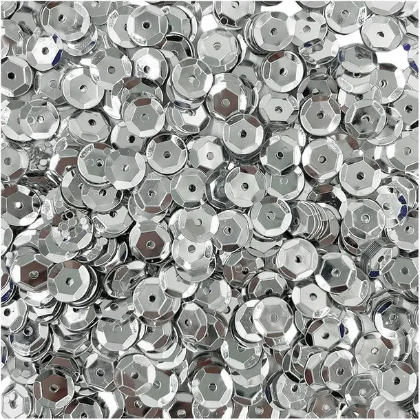 Cekiny ozdobne Loveart 9 mm srebrne metaliczne, dekoracyjne do DIY i szycia