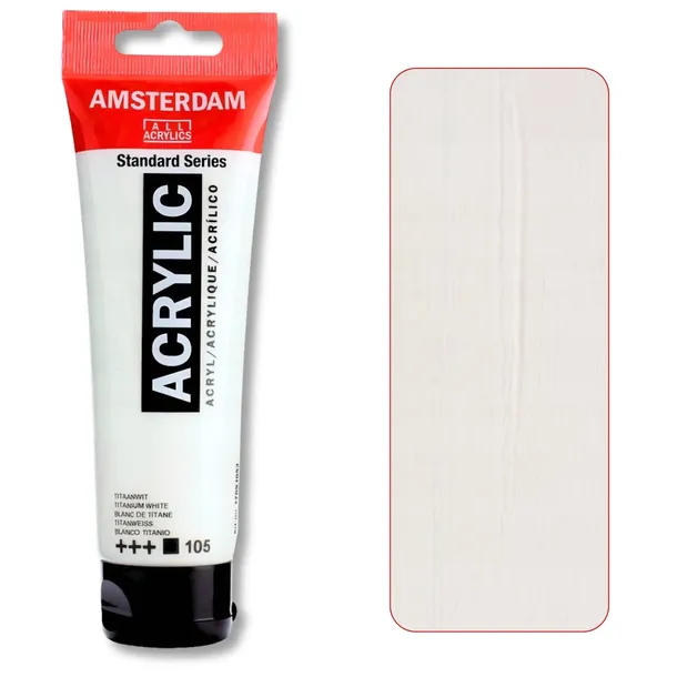 Farba akrylowa Talens Amsterdam 120ml Titanium White biel tytanowa