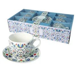 livello-serwis-kawowy-6-x-filizanka-250-ml-ze-spodkiem-14-cm-folk-kaszubski