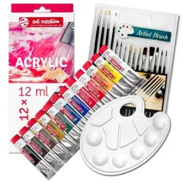 zestaw-malarski-farby-akrylowe-pedzle-talens