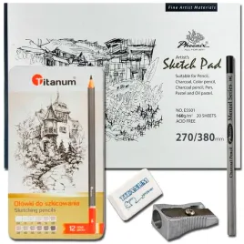 zestaw-do-rysowania-szkicowania-5el-szkicownik-olowki-wegiel-gumka