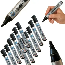 12x-marker-czarny-okragly-zestaw-markerow-permanentny-pisak-szybkoschnacy