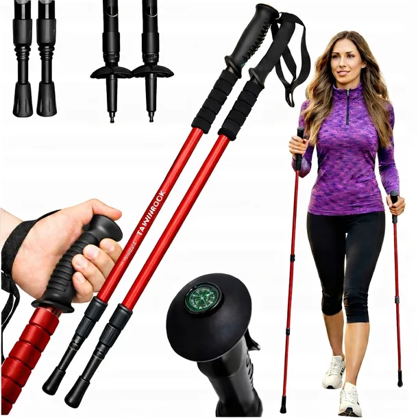 Kijki do Nordic Walking Kije do Chodzenia Składane Trekkingowe Różne Kolory