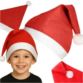 czapka-swietego-mikolaja-z-pomponem-swiateczna-czerwona-filcowa-stroj