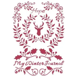 szablon-maska-a4-stamperia-hope-renifer-ostrokrzew