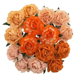 kwiaty-papierowe-roze-mix-pomaranczowy-40mm-25szt