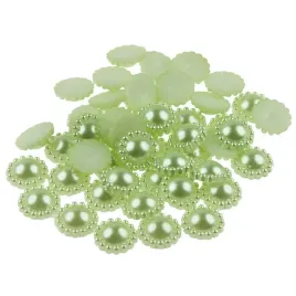 perelki-plaskie-polperelki-kwiatuszki-zielone-12mm