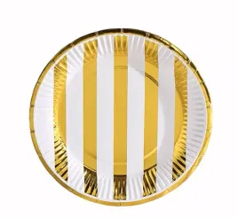talerzyki-papierowe-zlote-paski-18cm-party-urodzin