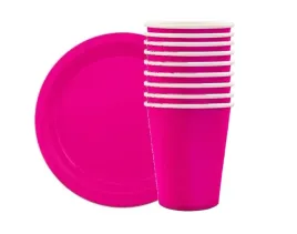 zestaw-urodzinowe-kubeczki-talerzyki-rozowe-impreza-magenta-ciemnorozowe