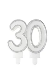 swieczka-urodzinowa-30-srebrna-elegancka-ozdoba-tortu-10-cm