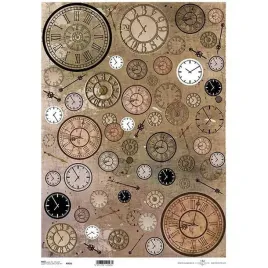 papier-ryzowy-do-decoupage-a3-itd-0006l-zegary
