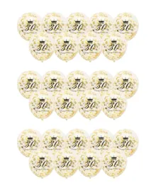 balony-transparentne-30-urodziny-konfetti-zlote-30