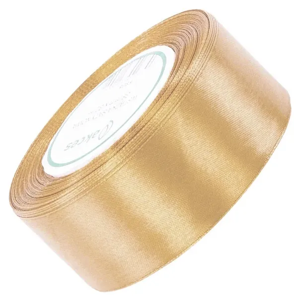 TASIEMKA WSTĄŻKA satynowa złota jasna 38mm - 32mb
