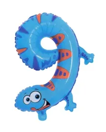 balon-foliowy-cyfra-9-jaszczurka-40-cm-zwierzatka