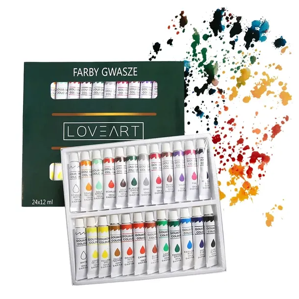 FARBY GWASZE LOVEART Gouache zestaw 24x12ml