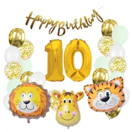 zestaw-balonow-10-urodziny-zwierzeta-safari-26szt-lew-tygrys-impreza-party