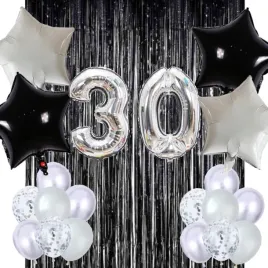 30-urodziny-zestaw-balonow-37szt-srebro-czern-impreza-konfetti-party