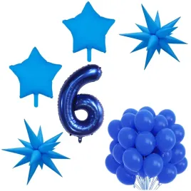 niebieski-zestaw-dekoracji-na-6-urodziny-chlopca-25-sztuk