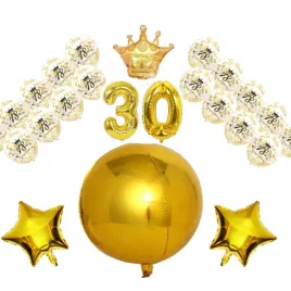 zestaw-dekoracji-zlota-30-balony-korona-kula-4d-konfetti-26-szt