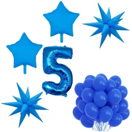 niebieski-zestaw-dekoracji-na-5-urodziny-chlopca-25-sztuk