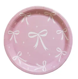talerzyki-jednorazowe-rozowe-18-cm-6szt-impreza-party-dziecko-kokardki
