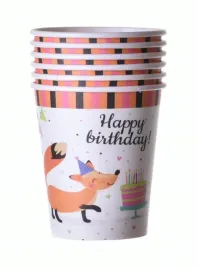 kubki-kubeczki-papierowe-lisek-happy-birthday-6szt