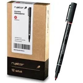 foliopis-rystor-marker-do-plyt-czerwony-m-1-0-komplet-12-sztuk