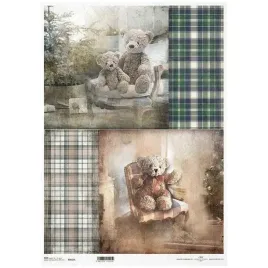papier-ryzowy-decoupage-a3-misie-boze-narodzenie