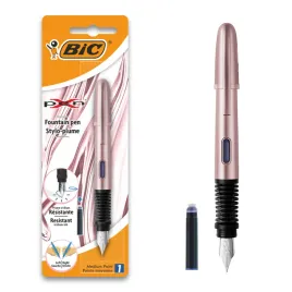 pioro-wieczne-bic-x-pen-chrome-pink-zestaw-naboj-blister-1-sztuka