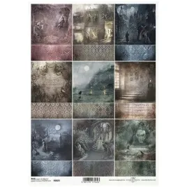 papier-ryzowy-do-decoupage-zamek-cmentarz-kruki