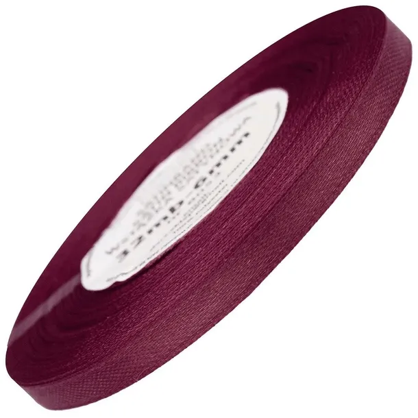 TASIEMKA WSTĄŻKA satynowa bordowa 6mm - 32mb