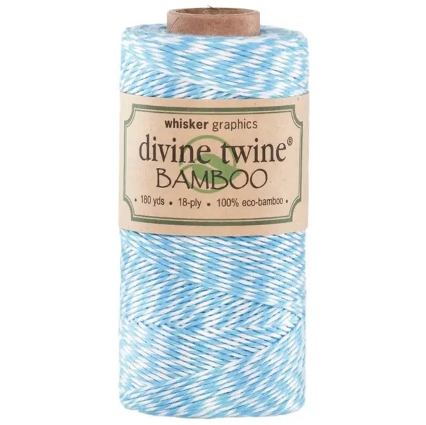 Sznurek Eco-Bamboo Divine Twine biało-turkusowy 5m