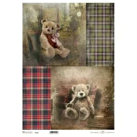 papier-ryzowy-decoupage-a3-misie-boze-narodzenie