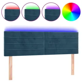 zaglowek-do-lozka-z-led-ciemnoniebieski-144x5x78-88cm-aksamit