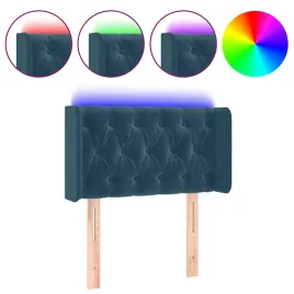 zaglowek-do-lozka-z-led-ciemnoniebieski-83x16x78-88cm-aksamit